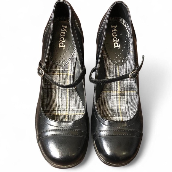 Mudd Shoes - MUDD Black Mary Jane Preppy Academia Goth Schoolgirl chunky platform pumps heels